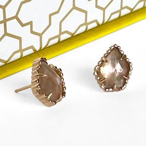 NWOT Kendra Scott Tessa Rose Gold Stud Earrings in Mother of Pearl